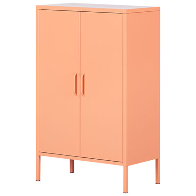 Image of Crea 41.5   3 Shelf Metal Accent Cabinet - Orange
