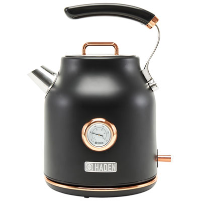 Best Buy: Haden Heritage 1.7 Liter Electric Kettle Stainless Steel with  Auto Shut -Off Black/Copper 75041