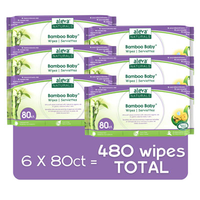 Image of Aleva Naturals Bamboo Baby Wipes - 480 Wipes