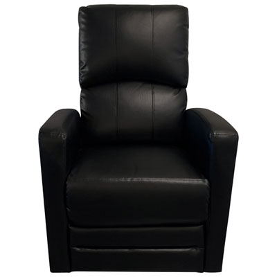 Image of Kidiway Habana Leather Glider Recliner Chair - Black