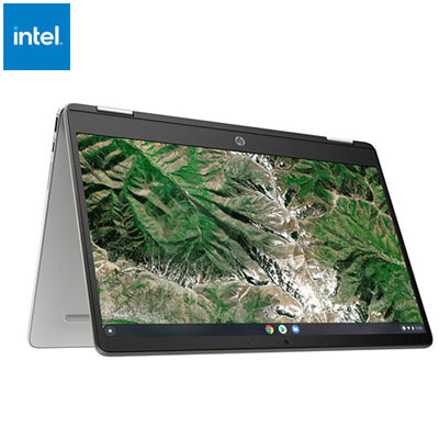 Image of Open Box - HP x360 14   Touchscreen 2-in-1 Chromebook - Silver (Intel Celeron N4500/128GB SSD/4GB RAM/Chrome OS)