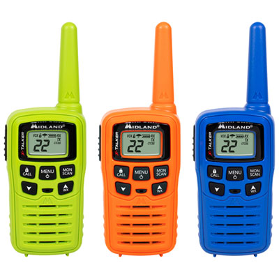 Midland X-Talker 2-Way Radios (T10X3M) - 3 Pack Easy to use, store, and carry