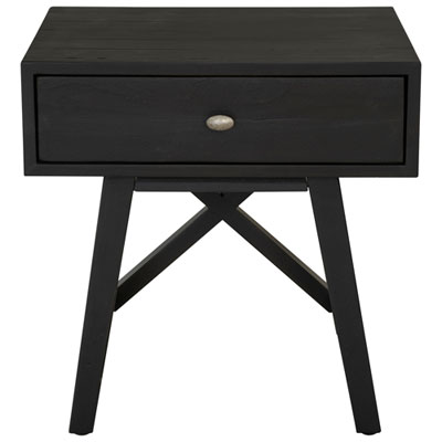 Image of Calais Rustic Country End Table - Black