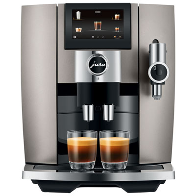 Image of Jura J8 Automatic Espresso Machine with Frother & Coffee Grinder - Midnight Silver