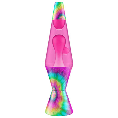 Image of Lava Lite 14.5   Tie Dye Pink Spiral Lava Lamp - Pink/Aqua/Purple/Yellow