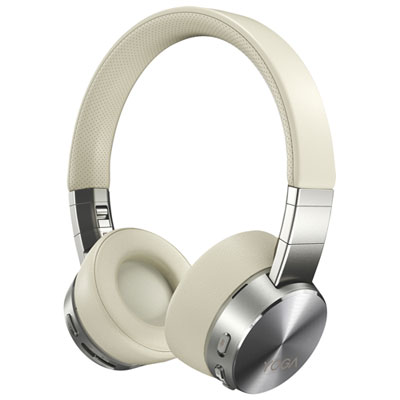 Image of Lenovo Yoga On-Ear Active Noise Cancelling Bluetooth Headphones - Mica