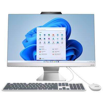 "ASUS 23.8"" All-in-One PC - White (Intel Core i3-1215U/512GB SSD/8GB RAM/Windows 11)"