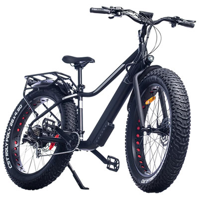 Image of Ebze F48 500W Electric Fat Tire Bike with up to 60km Battery Range - Black