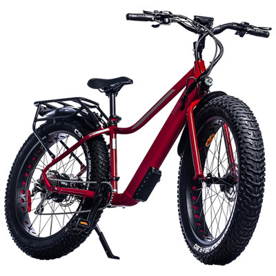 Image of Ebze F48 500W Electric Fat Tire Bike with up to 60km Battery Range - Red