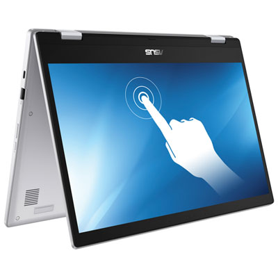 Image of ASUS CX1 15.6   Touchscreen Chromebook - Silver (Intel Pentium Silver N6000/128G eMMC SSD/8GB RAM/Chrome OS)