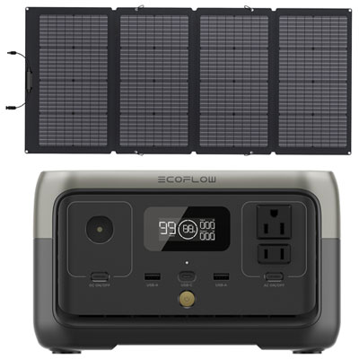 EcoFlow RIVER 2 Portable Power Station & 220 Watts Solar Panel Bundle The charge times were tested from mains power and 100W solar panel, charge times were as published