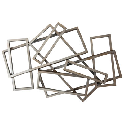 Image of Moe's Home Collection Iron Geometric Rectangle Wall Decor- Silver