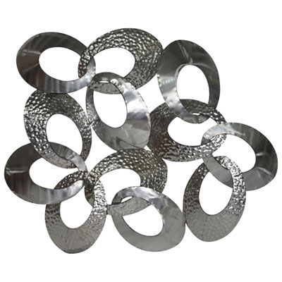 Image of Moe's Home Collection Looped Organic Artisanal Metal Wall Sculpture - Silver
