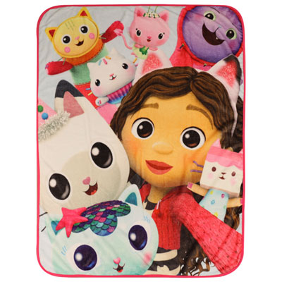 Image of Gabby's Dollhouse Polyester Plush Throw Blanket - Pink