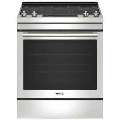 Maytag 30" 6.4 Cu. Ft. True Convection 5-Element Slide-In Electric Air Fry Range (YMES8800PZ) - Stainless Steel De plus  je me suis servie de la convection pour cuire des galettes sur des grilles parfaits