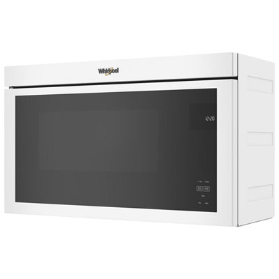 Whirlpool Over-The-Range Turntable-Free Flush-Mount Microwave - 1.1 Cu. Ft. - White Control panel being inside of the microwave gave a smooth appearance