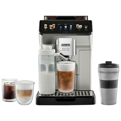 Image of De'Longhi Eletta Explore Automatic Espresso Machine with Frother & Coffee Grinder - Silver