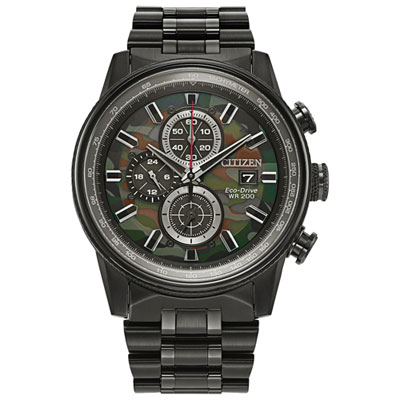 Image of Citizen Nighthawk 43mm Men's Chronograph Sport Watch - Black/Green/Black