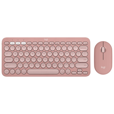 Image of Logitech Pebble 2 Bluetooth Optical Ergonomic Keyboard & Mouse Combo - Pink