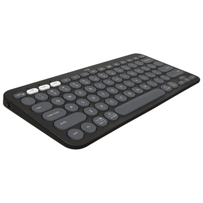 Logitech K380s Wireless Slim TKL Keyboard with Customizable Shortcuts - Tonal Graphite This scissor style offers a nice balance between the flatness of a membrane keyboard and the tactile feedback of a mechanical keyboard