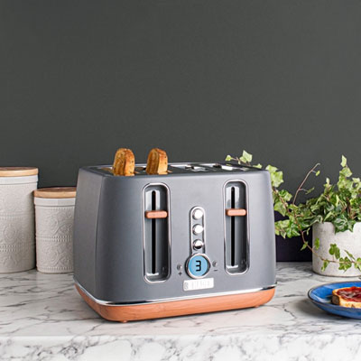 Four Slice Haden Dorchester Pebble Grey Toaster Haden Dorchester