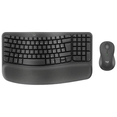 Logitech Wave Keys MK670 Wireless Optical Ergonomic Keyboard & Mouse Combo - Graphite - French Best wireless KeyBoard Ever!