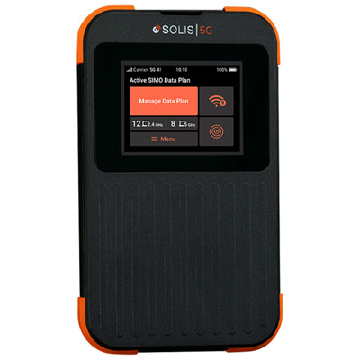 Simo Solis 5G Mobile Wi-Fi Hotspot with Lifetime Data - Black/Orange The awesome Solis mobile wifi device