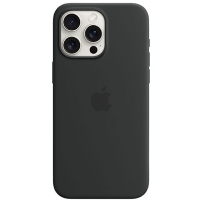 Apple Silicone Fitted Soft Shell Case with MagSafe for iPhone 15 Pro Max - Black Apple IPhone 15 Pro Max Case