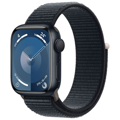 Image of Apple Watch Series 9 (GPS) 41mm Midnight Aluminium Case with Midnight Sport Loop - Small