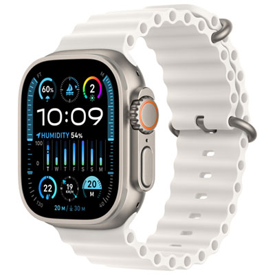 Image of Apple Watch Ultra 2 (GPS + Cellular) 49mm Titanium Case with White Ocean Band