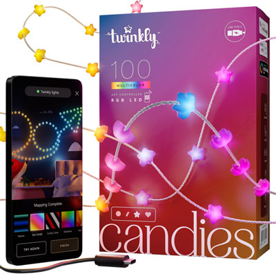 Image of Twinkly Candies Smart RGB LED Lights - Stars - 100 Lights - Exclusive Retail Partner