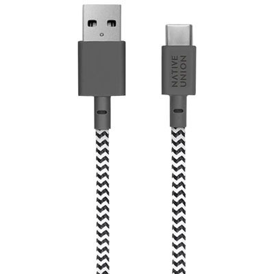 Native Union Belt 3m (10 ft.) USB-A to USB-C Cable - Zebra The braided cable works very well for my son who is a bit hard on charging cords