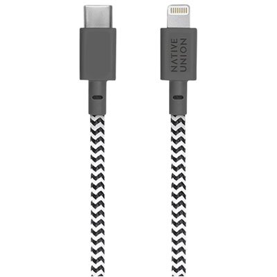 Native Union Belt XL 3m (10 ft.) USB-C to Lightning Cable - Zebra Black This cord is the perfect length, and the band makes it easy and convenient for storage