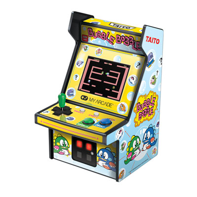 Image of dreamGEAR My Arcade Bubble Bobble Micro Player Pro 6.75   Mini Arcade Machine - Yellow