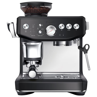 Image of Breville Barista Express Impress Espresso Machine with Frother & Coffee Grinder - Black Truffle