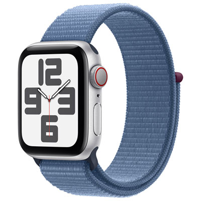 Image of Rogers Apple Watch SE (GPS + Cellular) 40mm Silver Aluminum Case w/Winter Blue Sport Band - Monthly Financing
