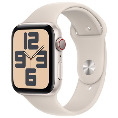 Image of Rogers Apple Watch SE (GPS + Cellular) 44mm Starlight Aluminum Case w/Starlight Sport Band - S/M - Monthly Financing