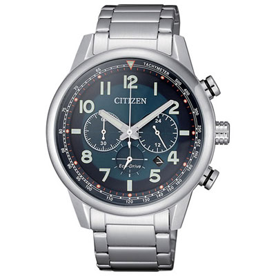Image of Open Box - Citizen Sport Casual 45mm Men's Solar Powered Chronograph Sport Watch -Blue/Silver
