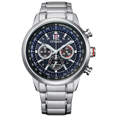 Image of Open Box - Citizen Eco-Drive Sport Casual 44mm Men's Solar Powered Chronograph Sport Watch - Silver-Tone/Blue
