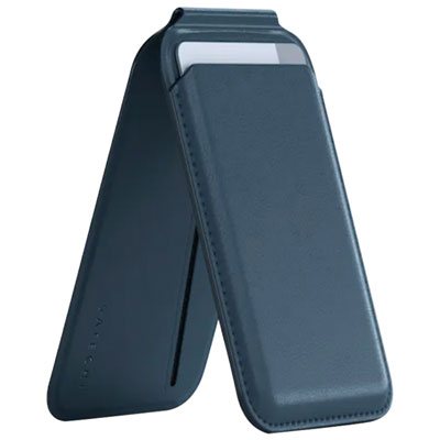 Support De Portefeuille Magnétique En Cuir Végétalien Avec Magsafe De Satechi - Bleu