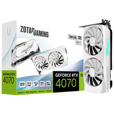 Image of ZOTAC Gaming GeForce RTX 4070 Twin Edge OC White Edition 12GB GDDR6X Video Card