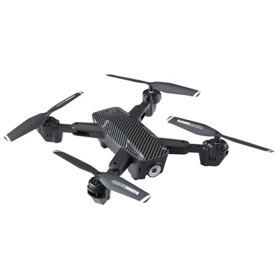 Image of Vivitar Skyhawk Foldable RC Plane / Toy Drone with Camera & Controller - Black - Only at Best Buy