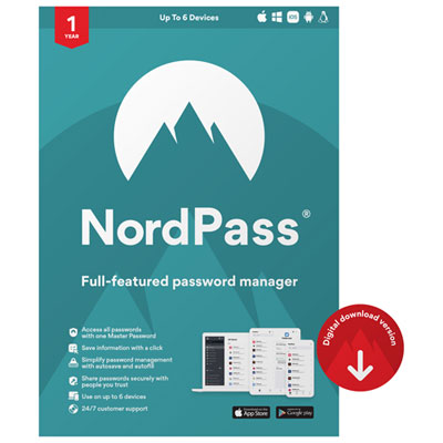Image of NordPass Premium (PC/Mac) - 6 Devices - 1 Year - Digital Download