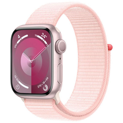 Image of Open Box - Apple Watch Series 9 (GPS) 41mm Pink Aluminium Case with Light Pink Sport Loop - Small