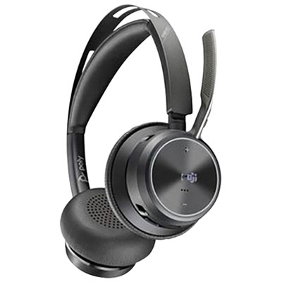 HP Poly Voyager Focus 2 On-Ear Noise Cancelling Bluetooth Headset