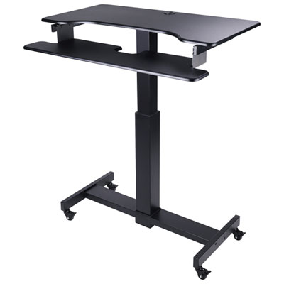Image of Rocelco 40   Portable & Adjustable Sit-Stand Desk with Keyboard Tray - Black