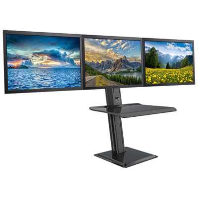 Bureau Ajustable De 28 Po De Rocelco Avec Support Pour Trois Moniteurs - Noir