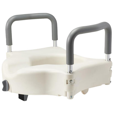 Image of Medline Extra-Wide Raised Toilet Seat With Arms - White