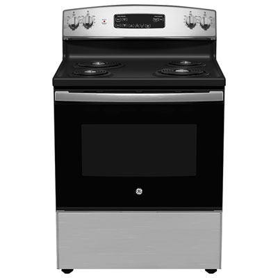 Image of GE 30   5.0 Cu. Ft. Freestanding Electric Coil Top Range (JCBS350SVSS) - Stainless Steel