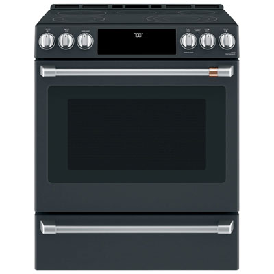 Cafe 30" 5.7 Cu Ft True Convection 5-Element Slide-In Electric Air Fry Range (CCES700P3MD1) -Matte Black